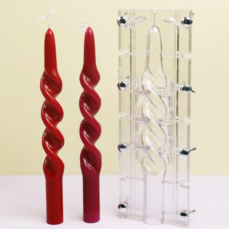 Candle Making At Home - Twisted Stripe Column Acrylic Candle Mold