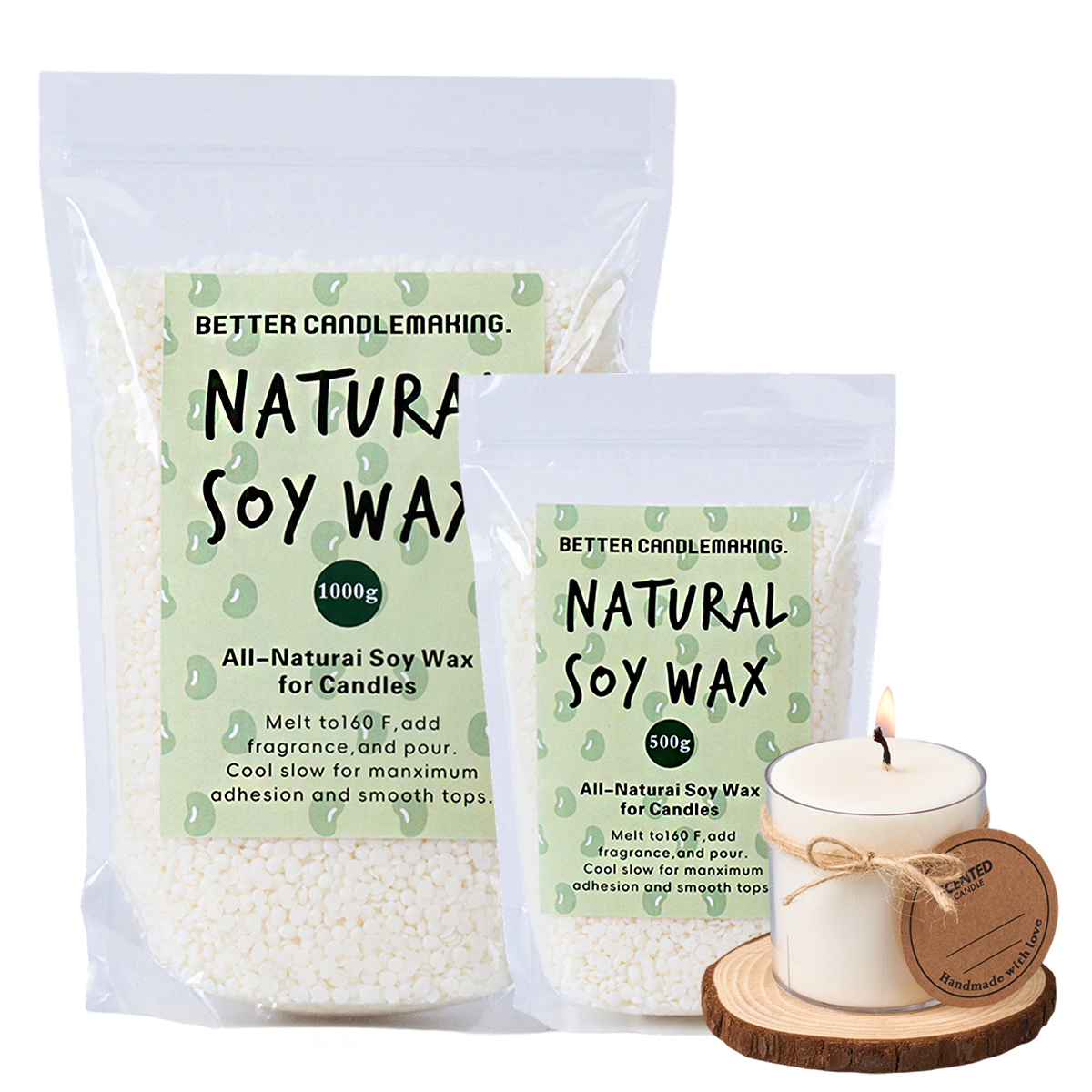 Candle Making Material - 500g/1000g Natural Soy Wax DIY Handmade