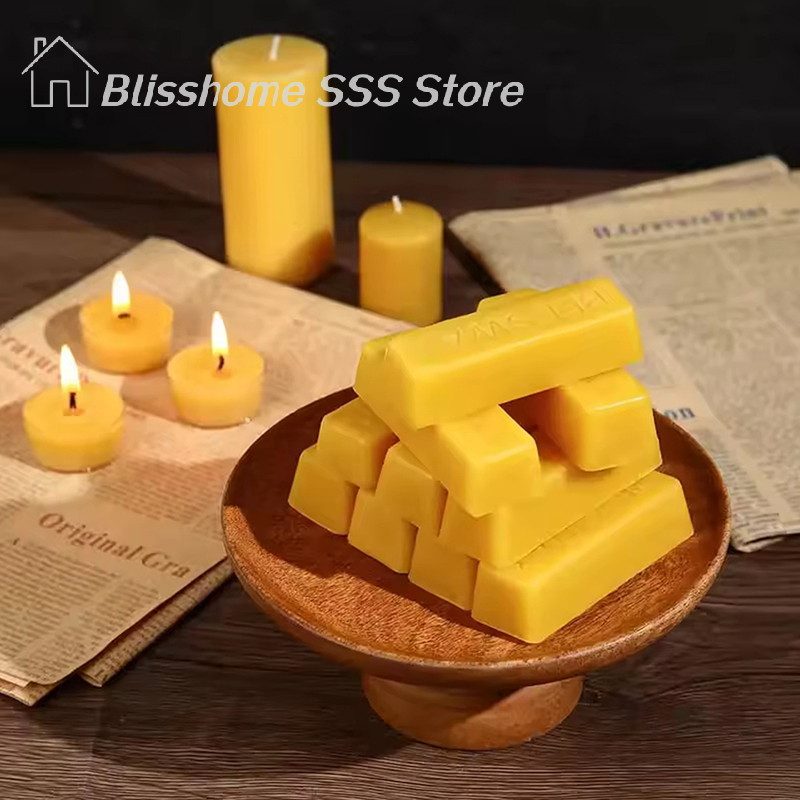 【S】4/8Pcs Pure Beeswax Blocks, - Candle Making Classes ulasan dan harga