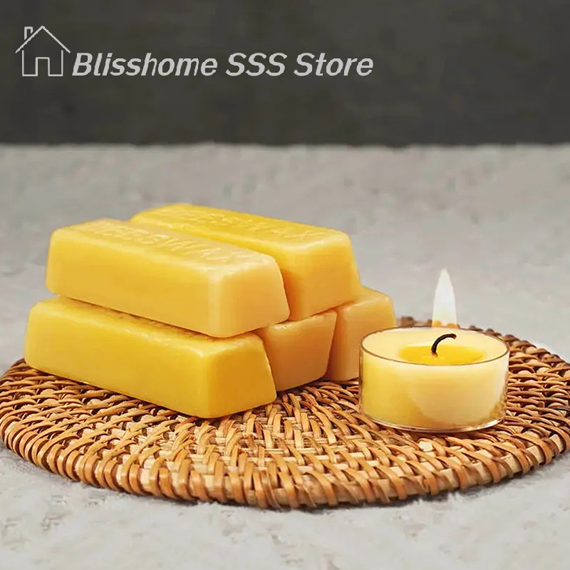 【S】4/8Pcs Pure Beeswax Blocks, - Candle Making Classes ulasan dan harga