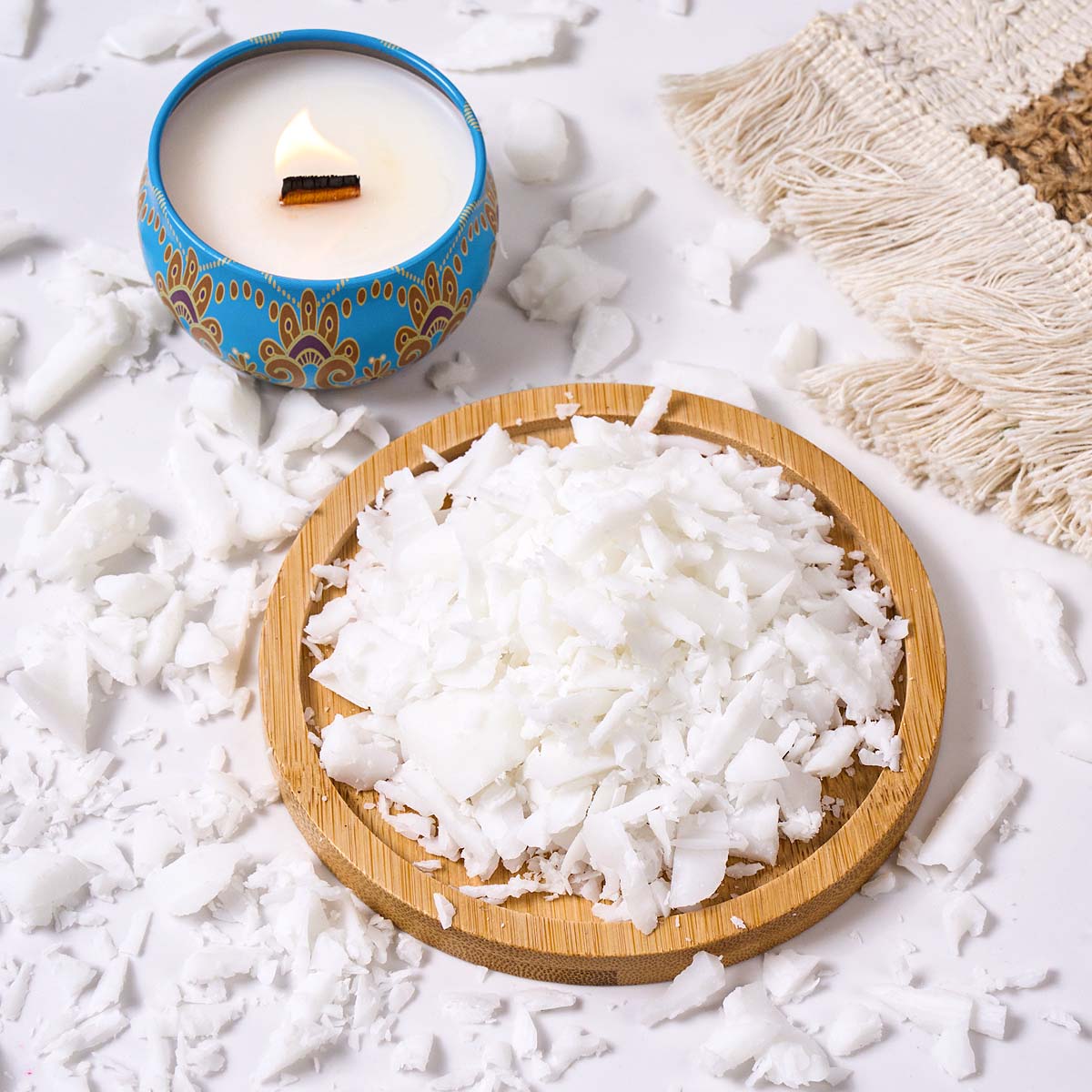 1LB Natural Plant White Coconu - Coconut Wax Flake ulasan dan harga