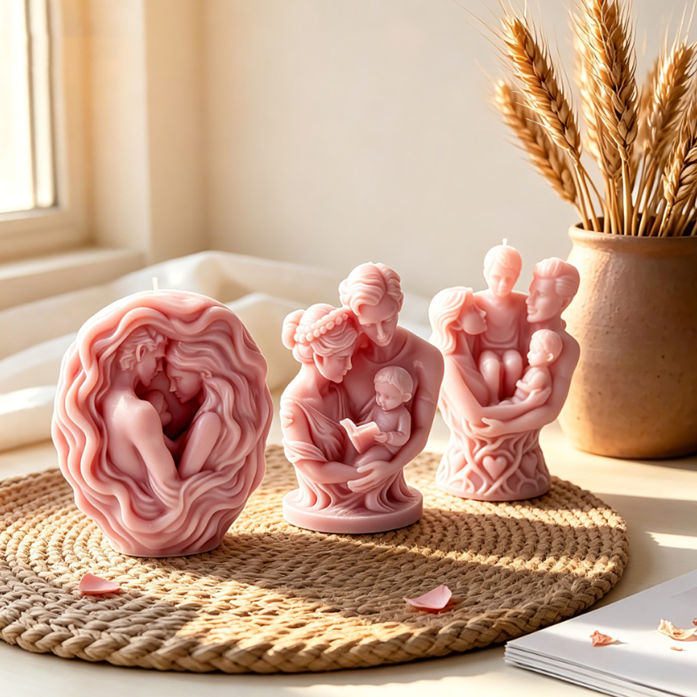 3D family hug silicone candle  - Candle Making For Kids ulasan dan harga
