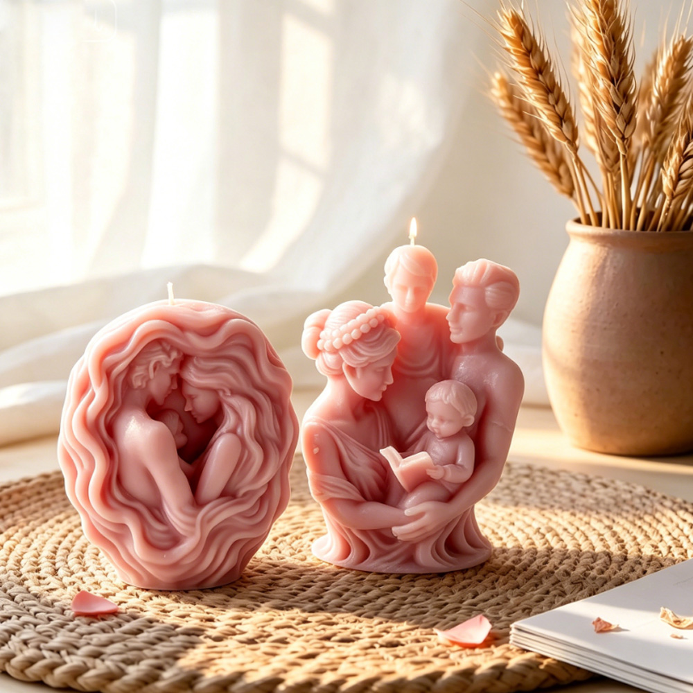 3D family hug silicone candle  - Candle Making For Kids ulasan dan harga
