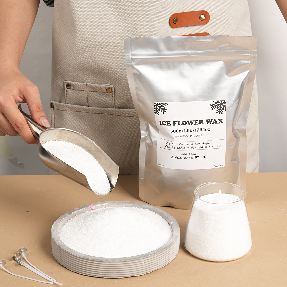 500g/1000g White Sand Wax Ice  - Candle Making Material ulasan dan harga