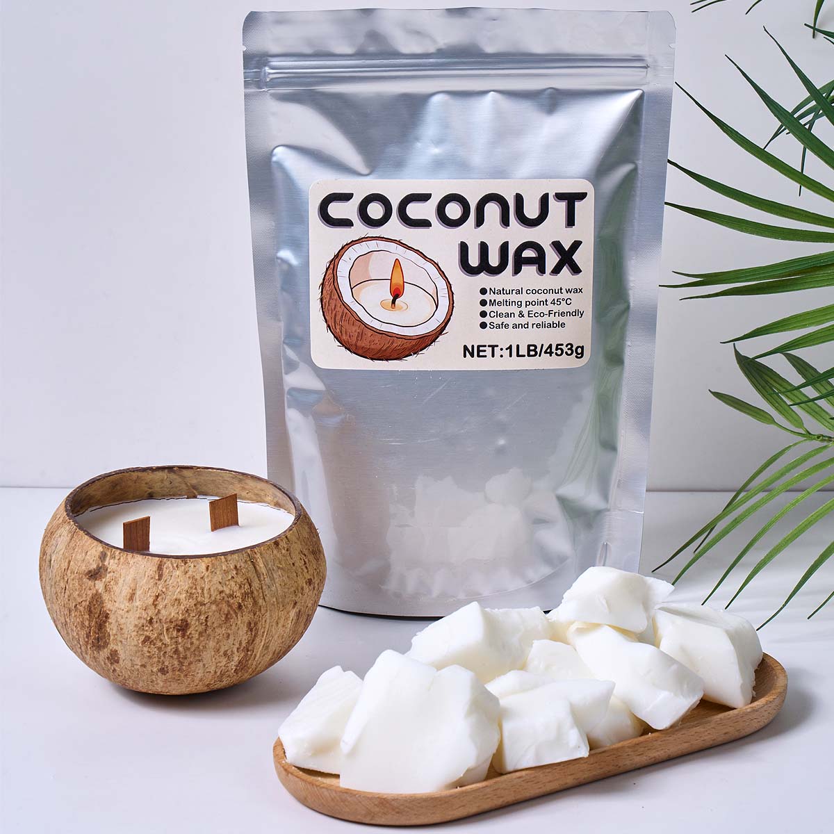 1LB White Coconut Wax Natural  - Coconut Wax Flake ulasan dan harga